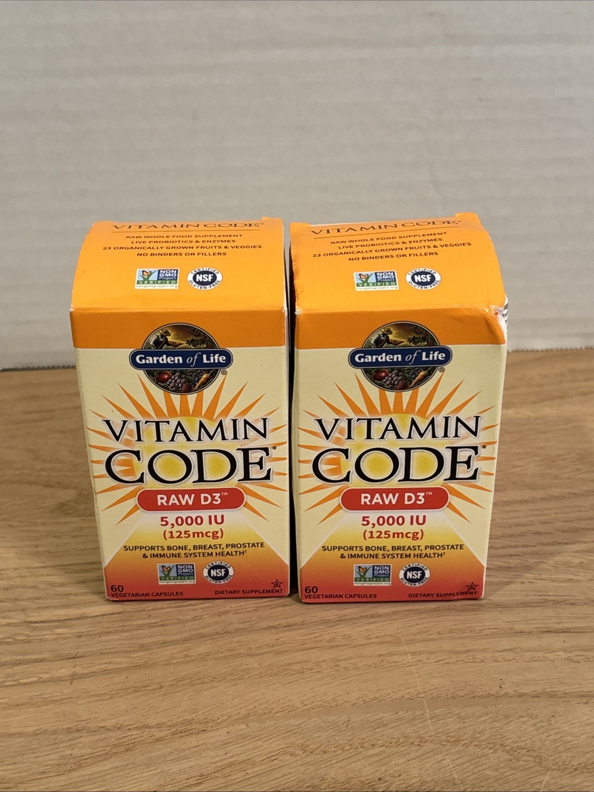 (2) Garden of Life Vitamin Code Raw D3 5000 IU 125mcg – 60 Capsules *EXP 10/2027