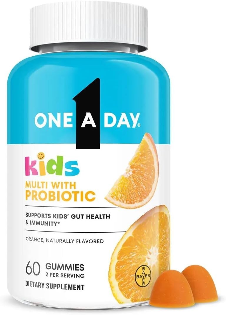 NEW One A Day Kids Multivitamin Gummies + Probiotics & D Immune Support 60 Count