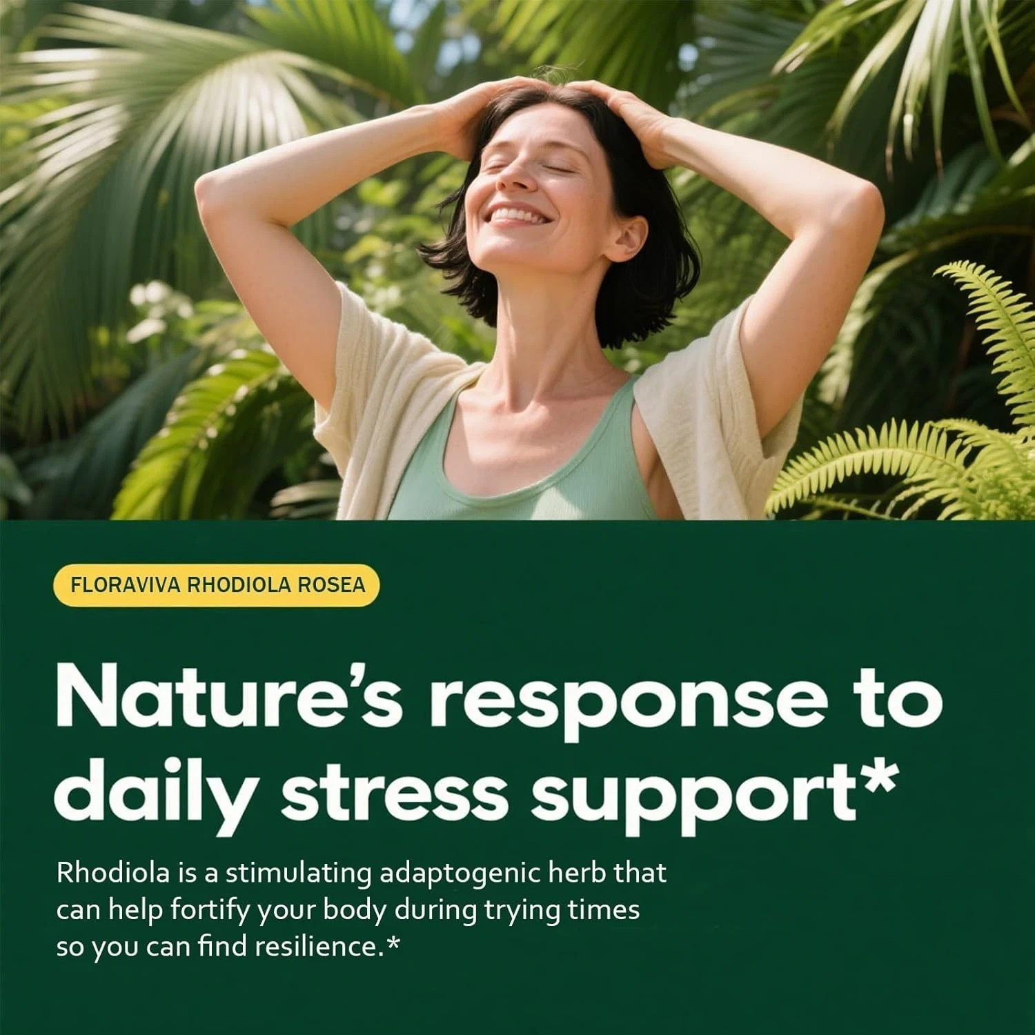 Floraviva Rhodiola Rosea Capsules Designed for Stress Relief & Energy,Non-GMO