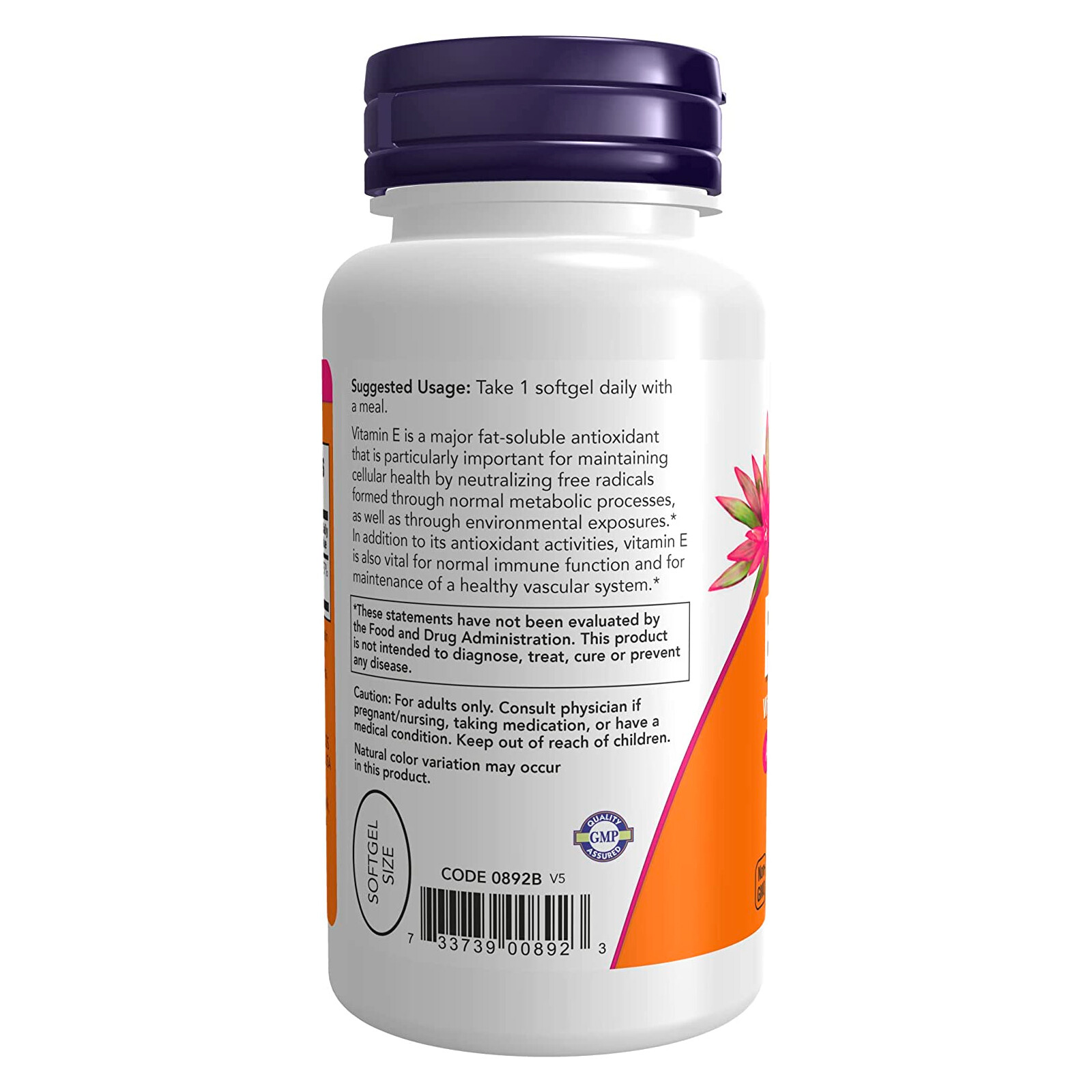 2 x NOW Vitamin E 400 IU Mixed Tocopherols Antioxidant Protection 100 Softgels