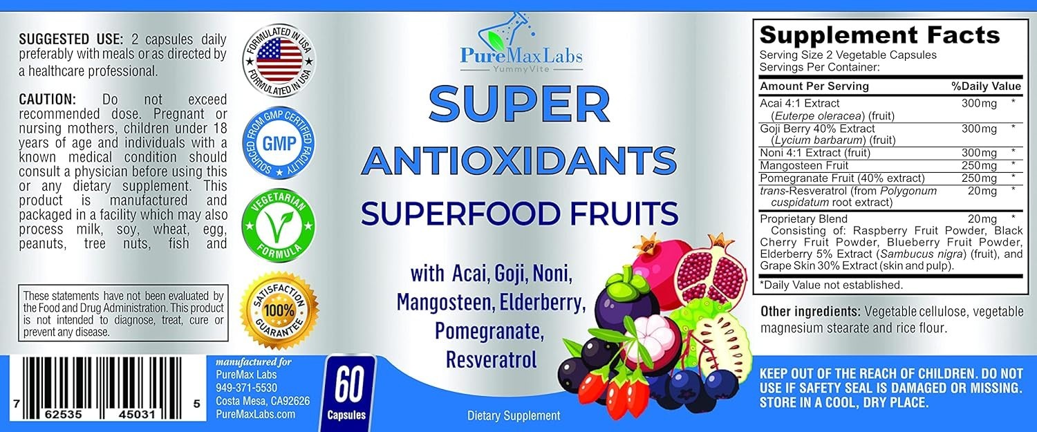 Super Antioxidant Fruit Superfood Complex – Powerful Antioxidant Superfruits,…