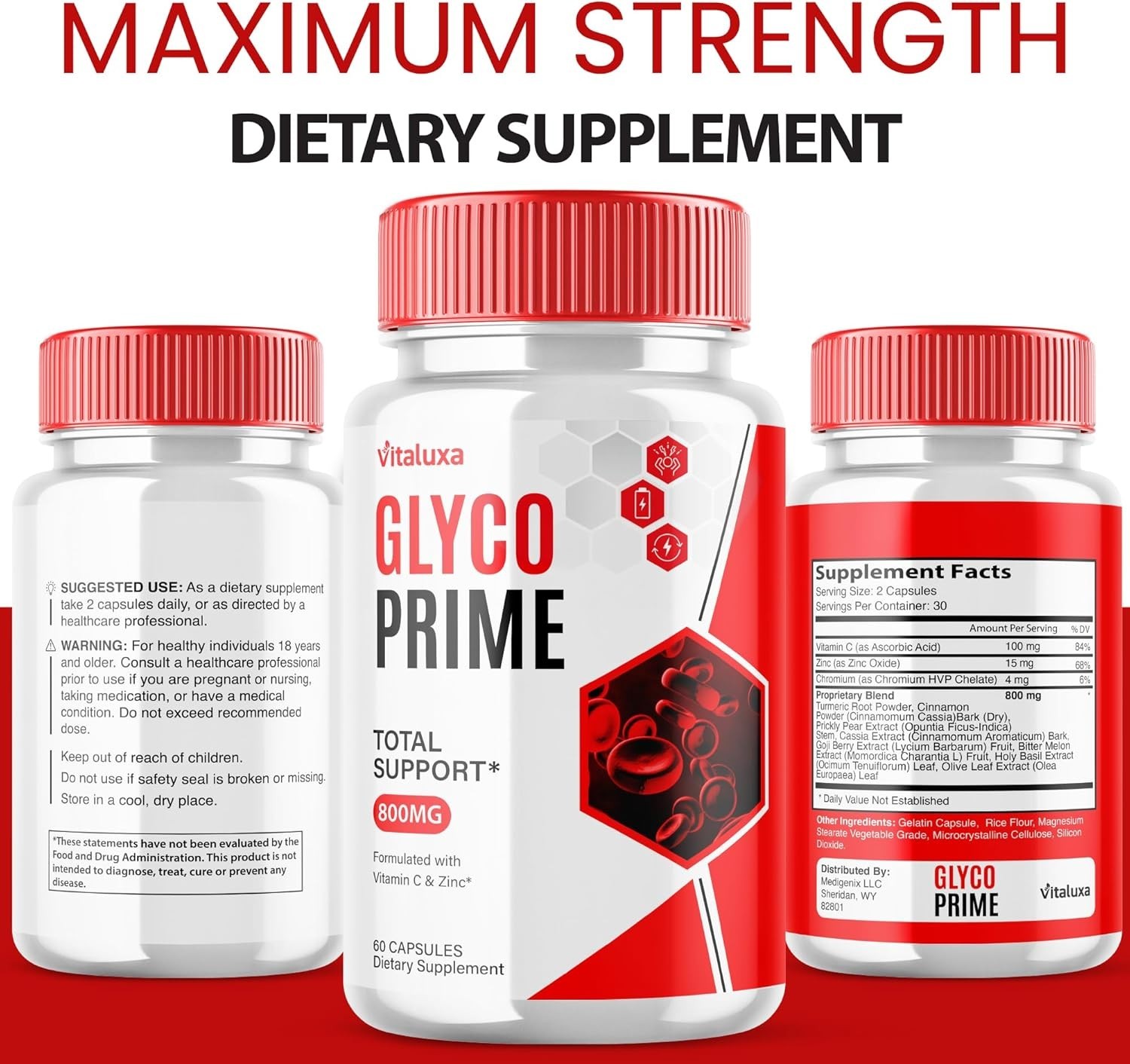(5 Pack) GlycoPrime Pill for Advance Blood Health Support (300 Capsules)