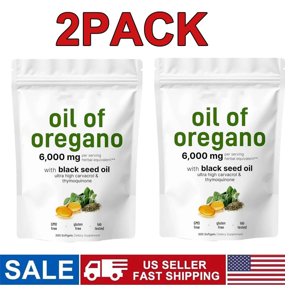 2 Pack Micro Ingredients Premium Essential Oil of Oregano Softgels 6000mg Per