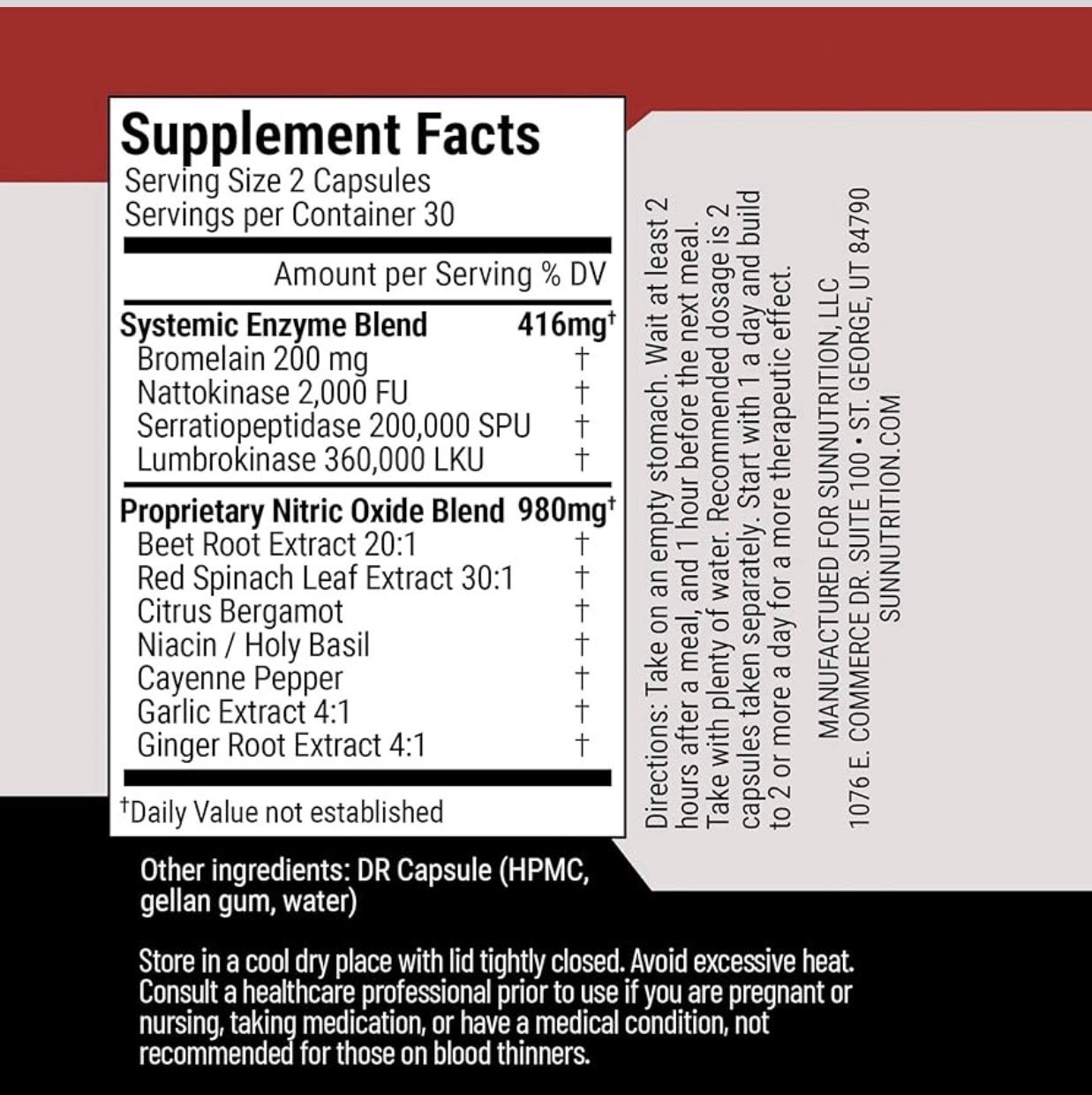 Nattokinase Supplement Nitric Oxide Capsules Beet Root Extract High Potency L…