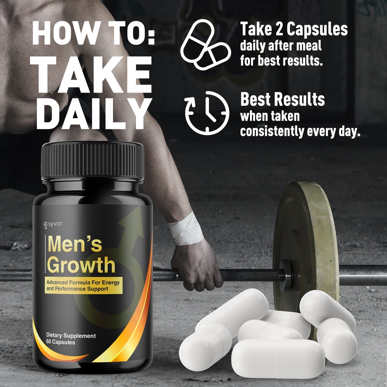 (1 Pack) Men’s Growth Advanced Male Support Supplement Men’sGrowth 60 Capsules