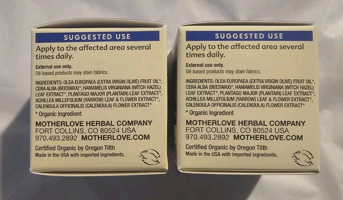Motherlove: Rhoid Balm 1 FL OZ – Postpartum Organic Herbal Relief – EXP 02/2026