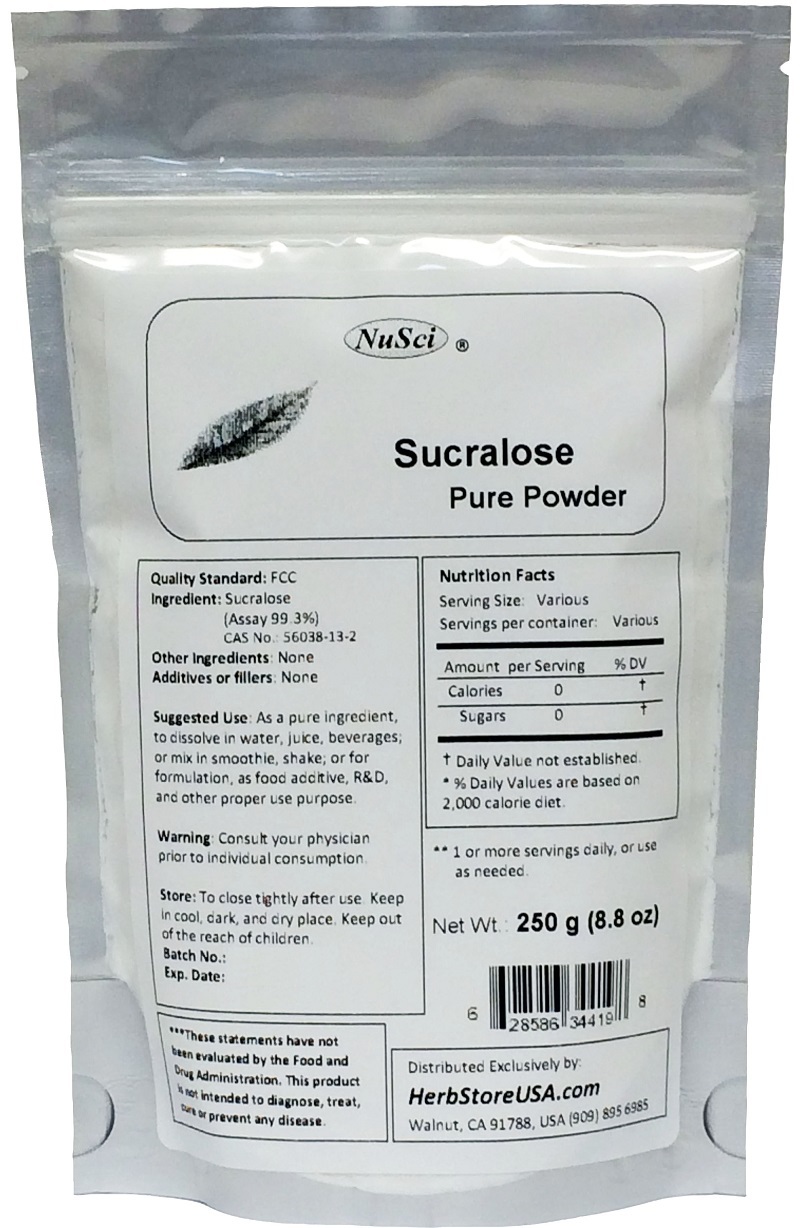 NuSci Pure Sucralose Powder 25g (0.88oz no calories 600 times sweeter than sugar