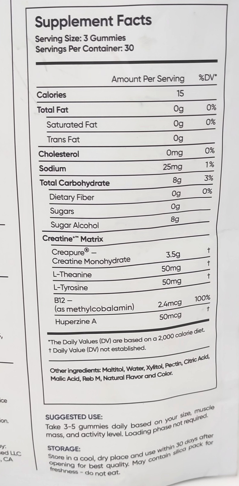 bear balanced creatine gummies Blueberry 90 Gummies Net WT 0.9lb