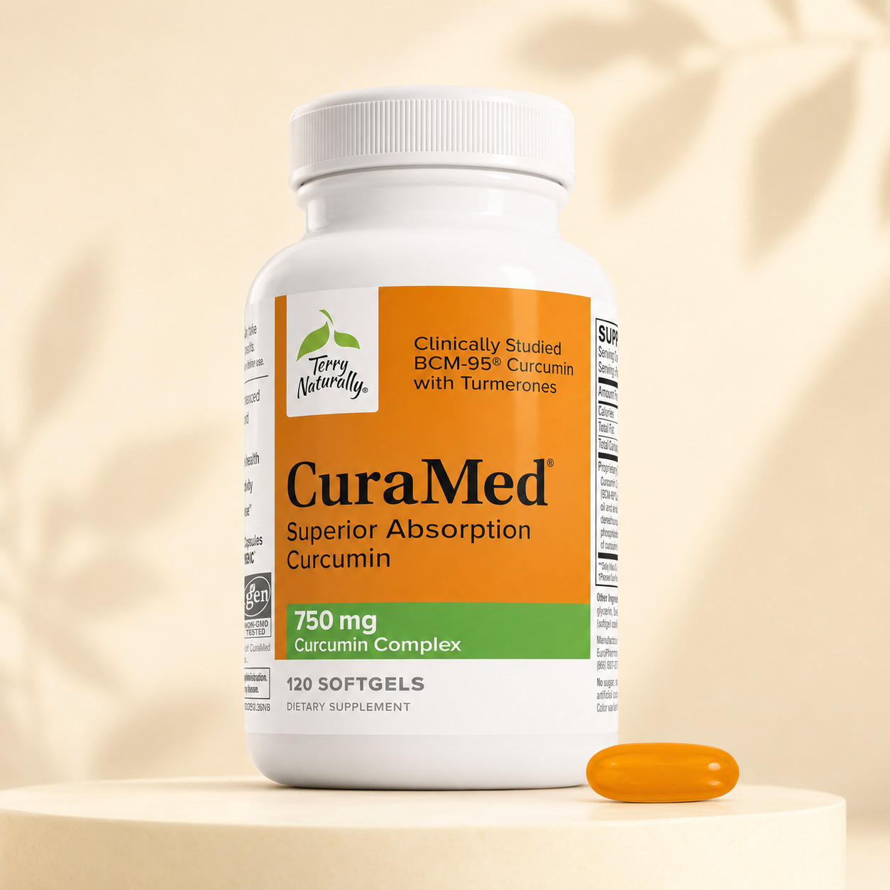 CuraMed Superior Absorption Curcumin 750mg 120 Softgels Terry Naturally Sealed