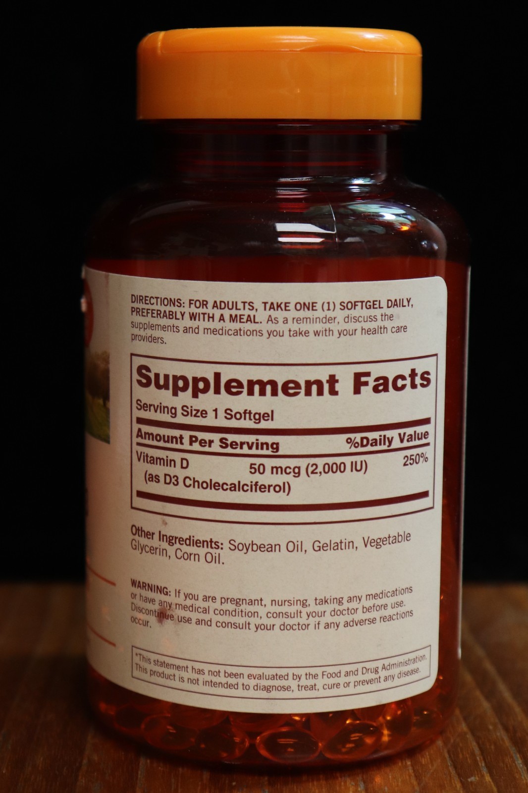 350 SoftGels Sundown Super Potency Vitamin D3 50mcg 2000IU Bones Immunity 07/26