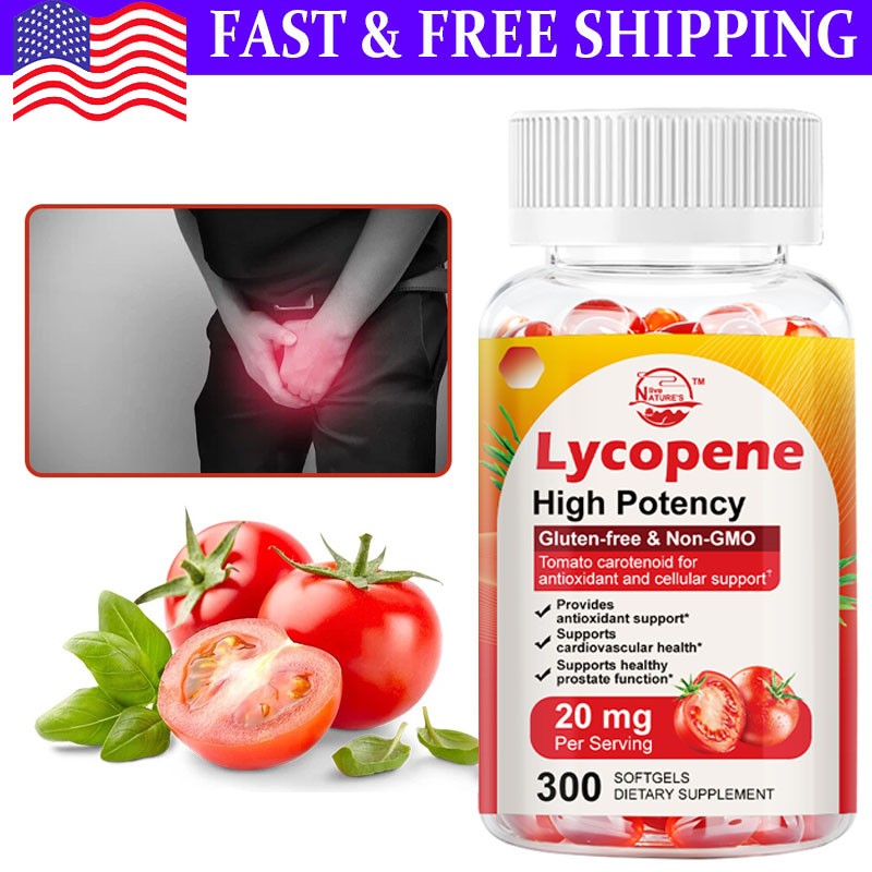 Lycopene 20 mg – Tomato Extract – Antioxidant for Prostate Health 300 Capsules