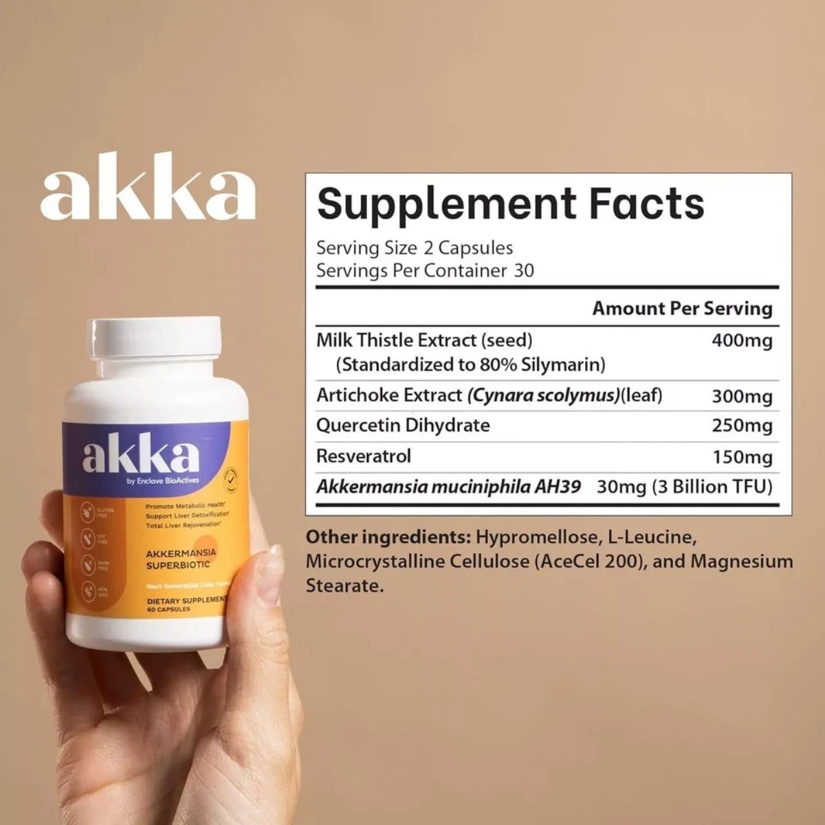 Akka Akkermansia Superbiotic Milk Thistle Liver Detox Metabolism Gut Support