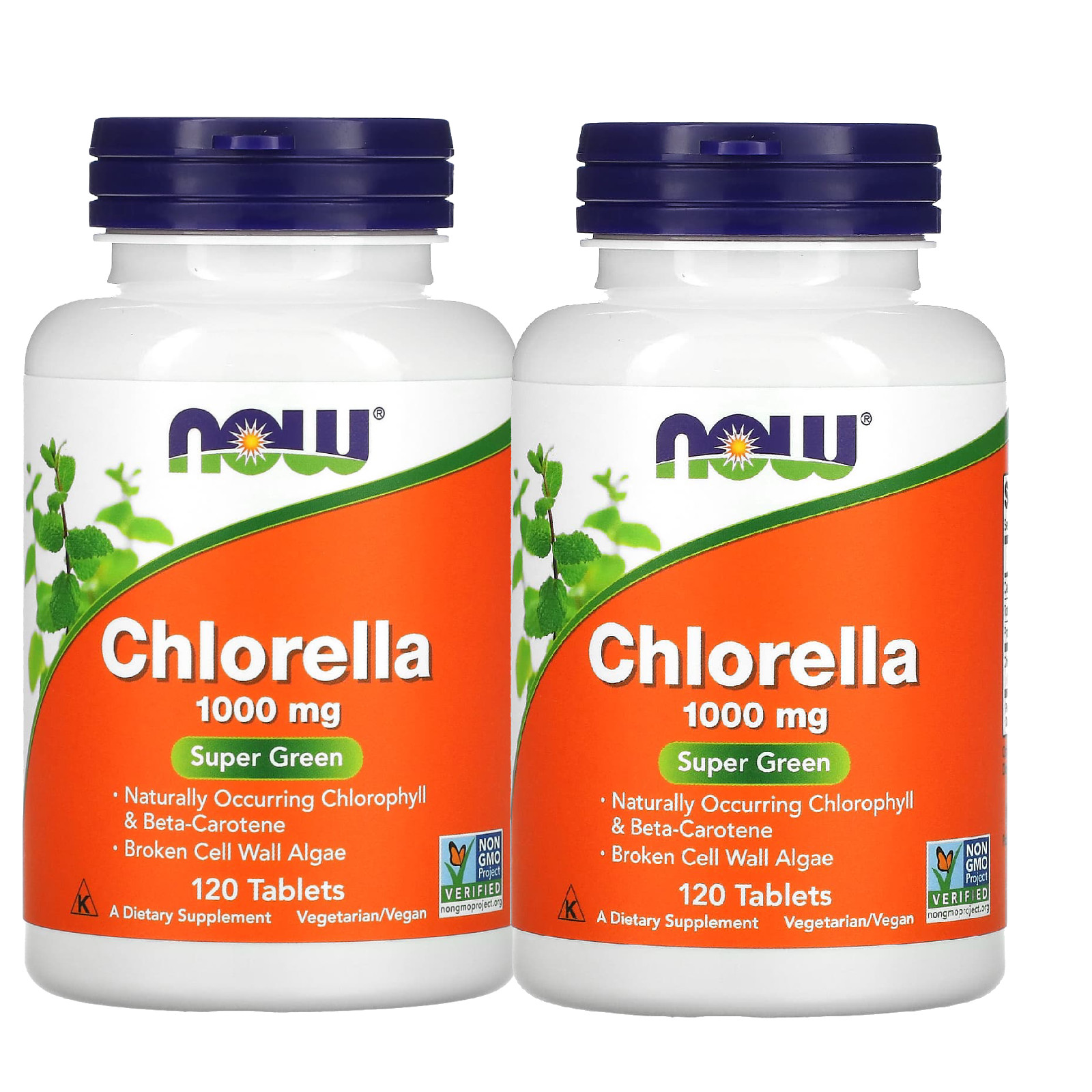NOW FOODS (2 PACKS) Chlorella 1000 mg 120 Tablets