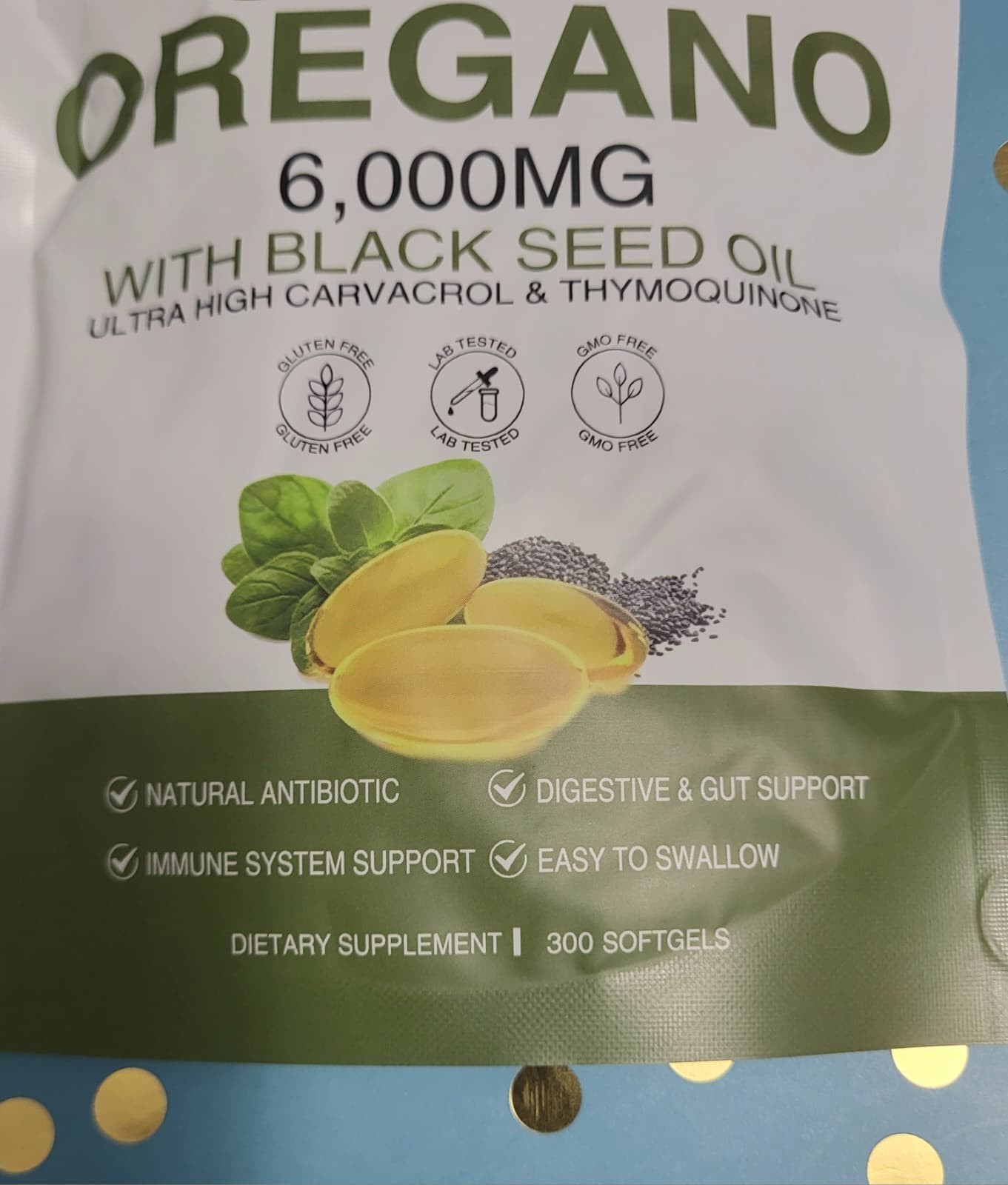 2 in 1 Oil of Oregano & Black Seed Carvacrol Immune Support 300 Softgels