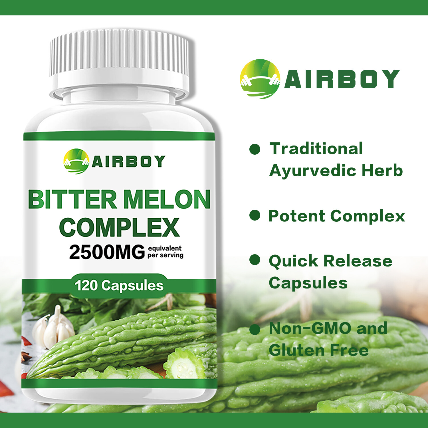 120pcs Bitter Melon Complex – Blood Sugar Support, Weight Lose, Cleanse & Detox