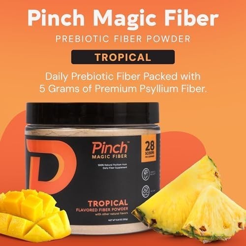 Pinch Magic Fiber Supplement Powder | Tropical Flavored Psyllium Husk Powder