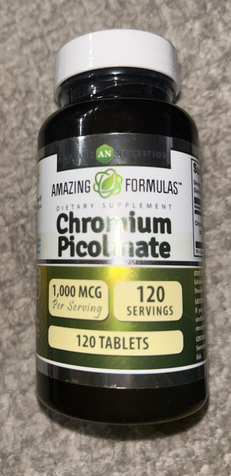 Amazing Nutrition Chromium Picolinate 1,000 mcg Supplement 120 Tablets Exp 08/27