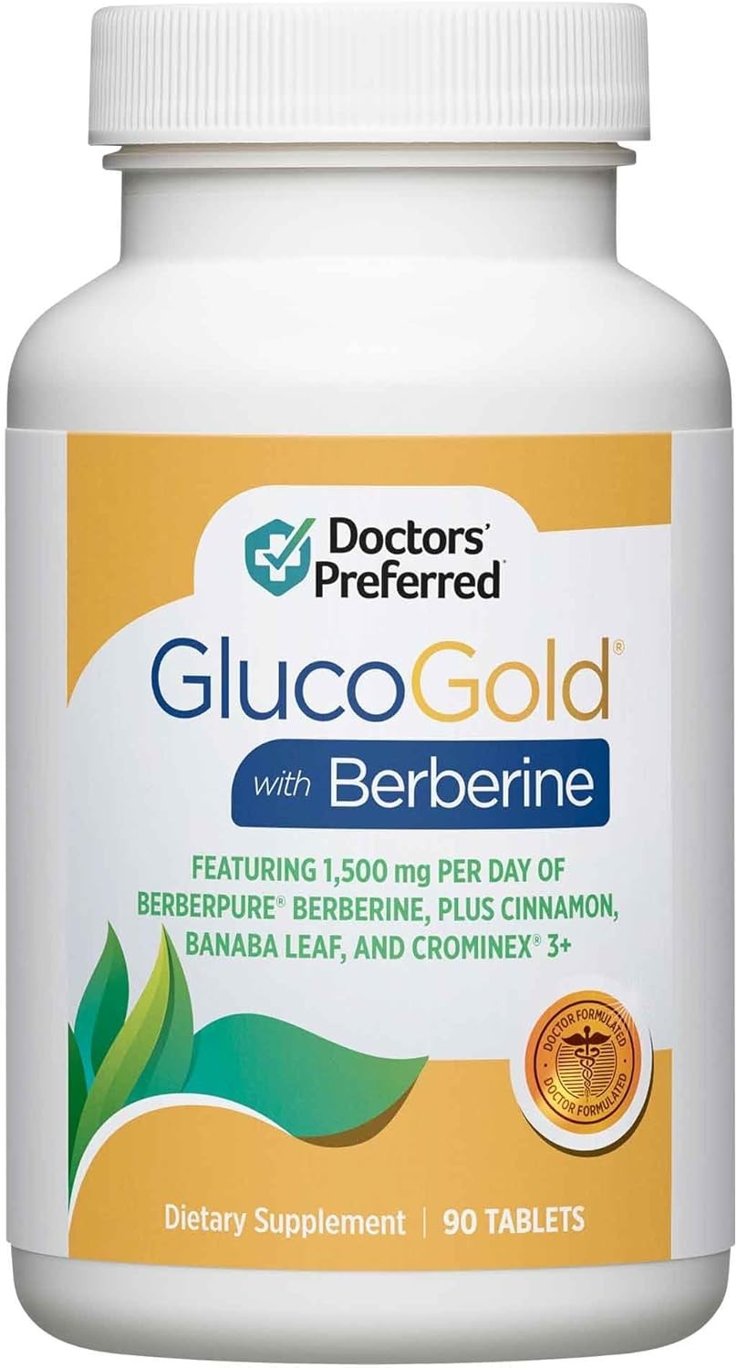 GlucoGold with Berberine, Concentrated Cinnamon, Chromium, Banaba Leaf Extrac…