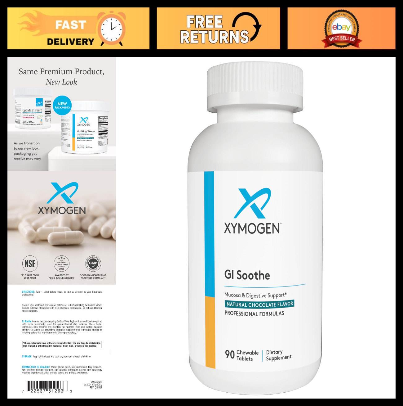 GI Soothe Supplement – DGL Licorice, Slippery Elm & Marshmallow Root – Digestive