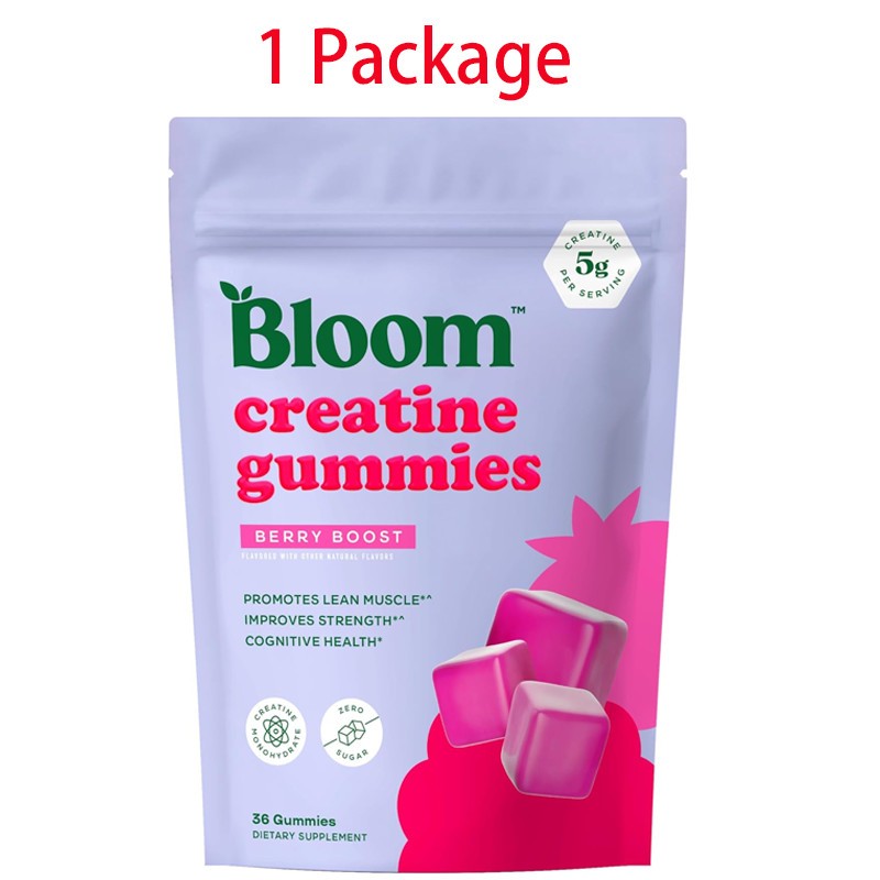 Bloom Creatine Monohydrate Gummies Sugar-Free Enhances Strength Cognitive Health