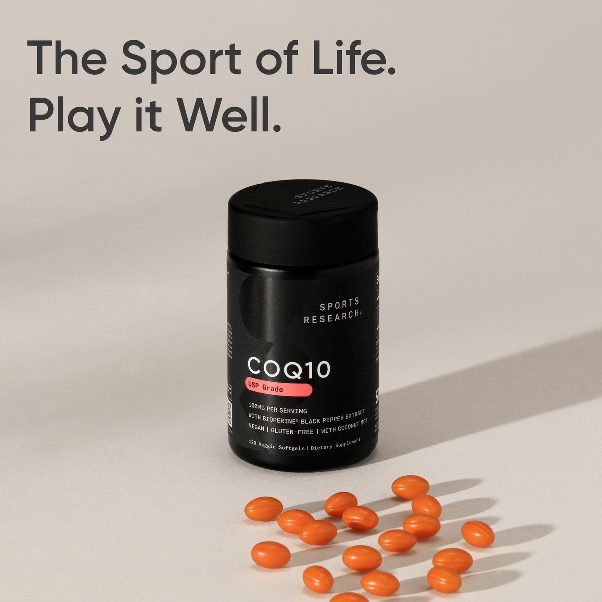 CoQ10 100mg 120 Softgels w/ Coconut Oil & Bioperine Vegan Non-GMO