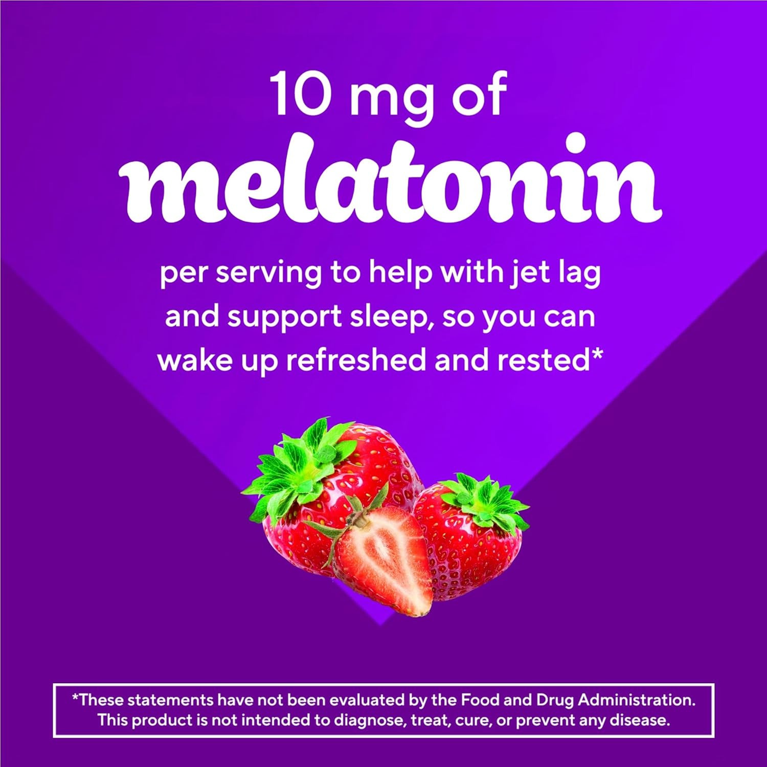 Vitafusion Max Strength 10 Mg Melatonin Gummy Strawberry 50 Days 100 Count