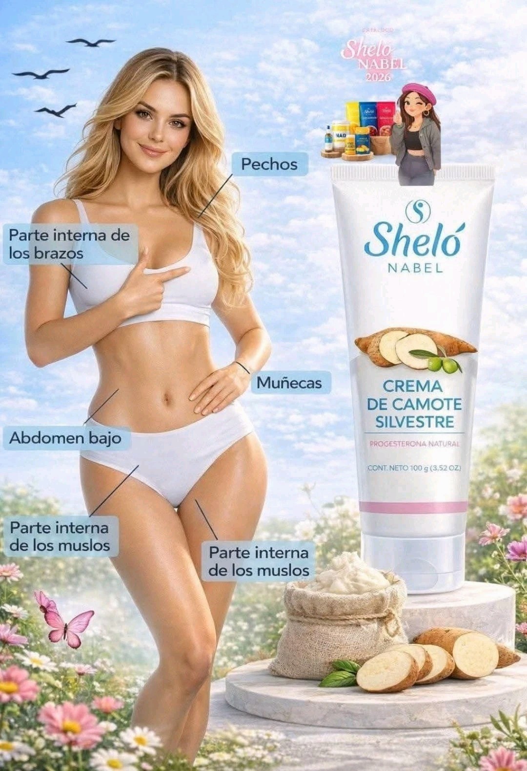 camote Silvestre isoflavonas de Soya+ Crema de Camote Silvestre pack natural