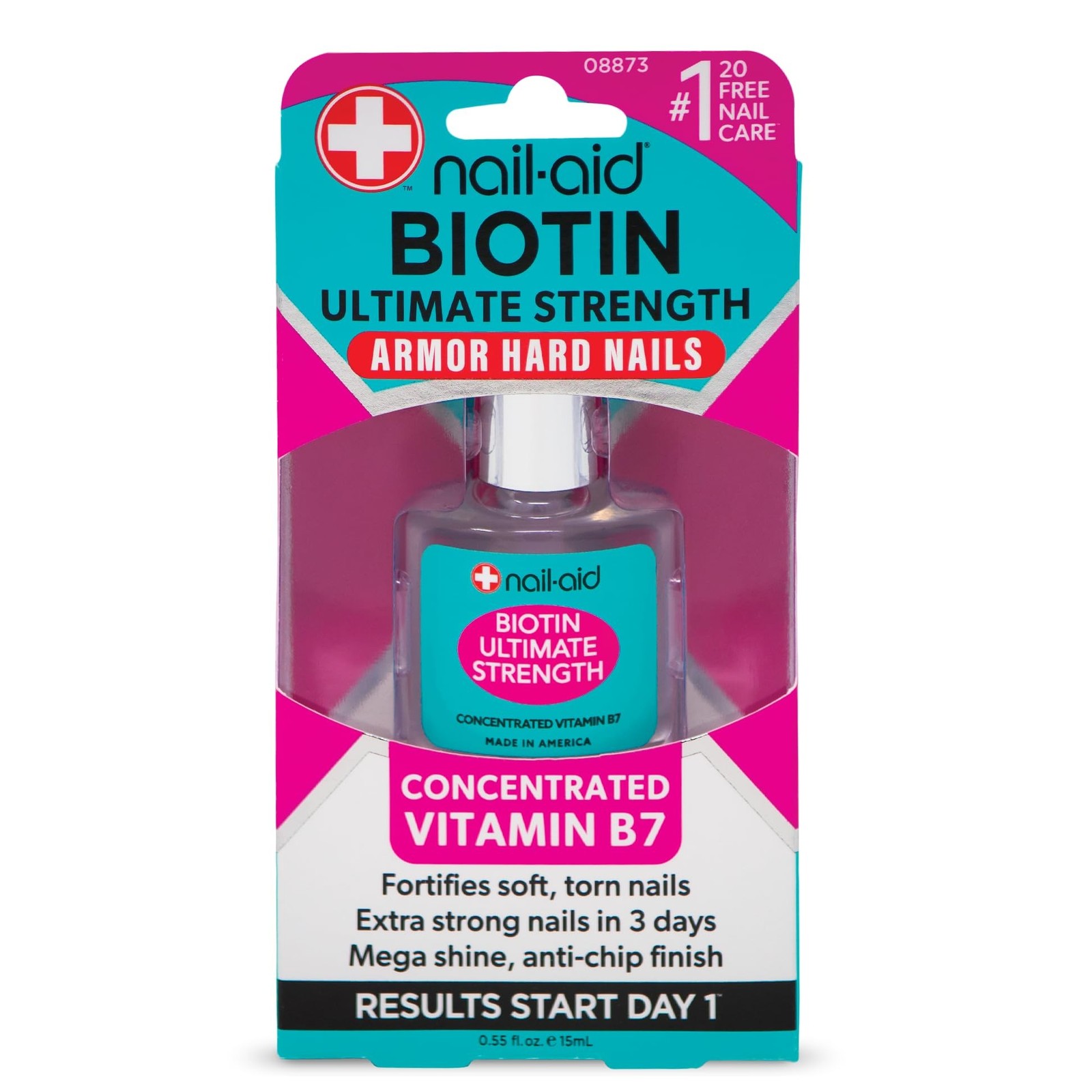 Nail-Aid 2PCs of BIOTIN ULTIMATE STRENGTH, Clear 0.55 Fl Oz (Pack of 2)