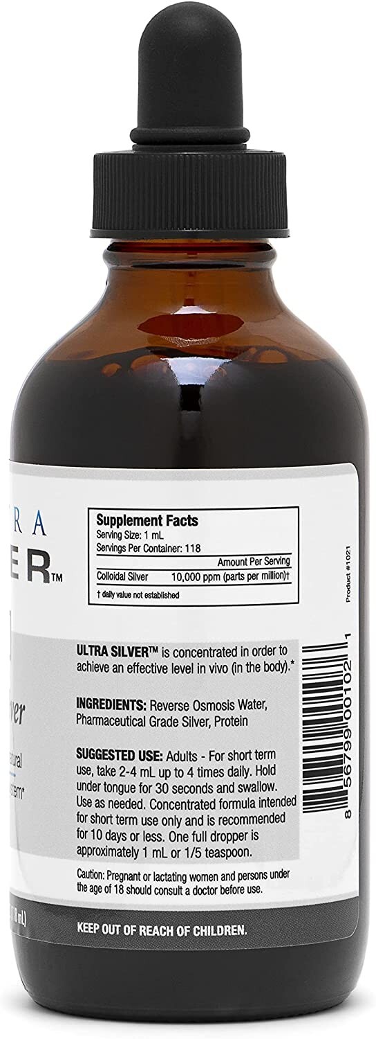 FREE SHIPPING!!! SILVER 10,000 PPM 4 OZ.- IMMUNE SUPPORT WITH DROPPER