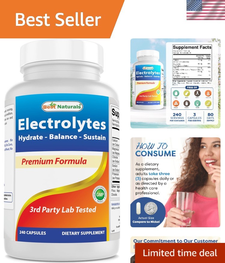 240 Count Non-GMO Electrolyte Capsules – Gluten-Free Energy Management Formula