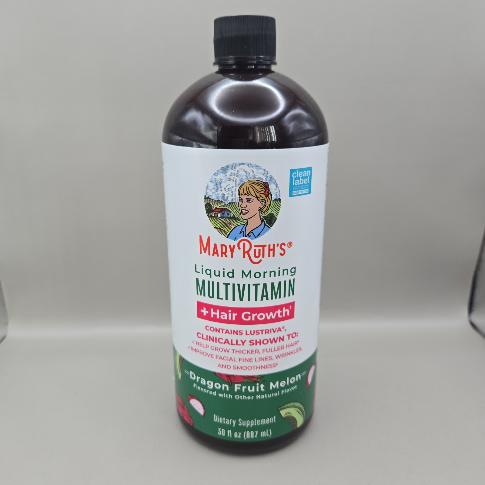 NEW Mary Ruth’s Liquid Morning Multivitamin +Hair Growth Dragon Fruit 30 Oz.