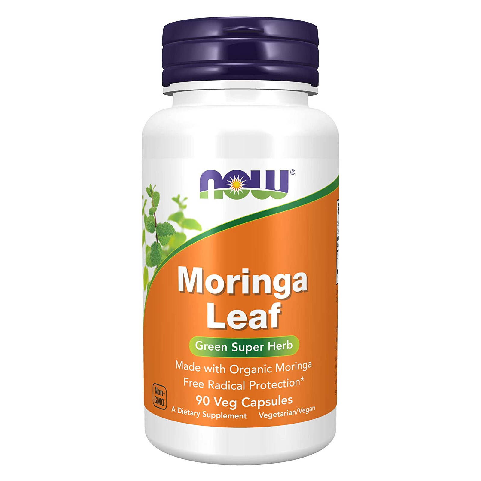 NOW Moringa Leaf – 90 Veg Capsules, Green Super Herb, Free radical Protection