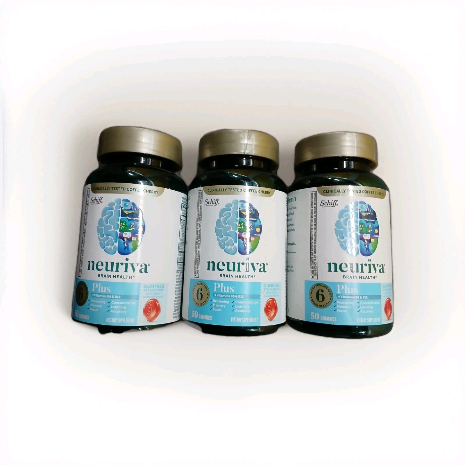 Neuriva Plus Brain Health Supplement Strawberry 50 X 3 = 150 GUMMIES