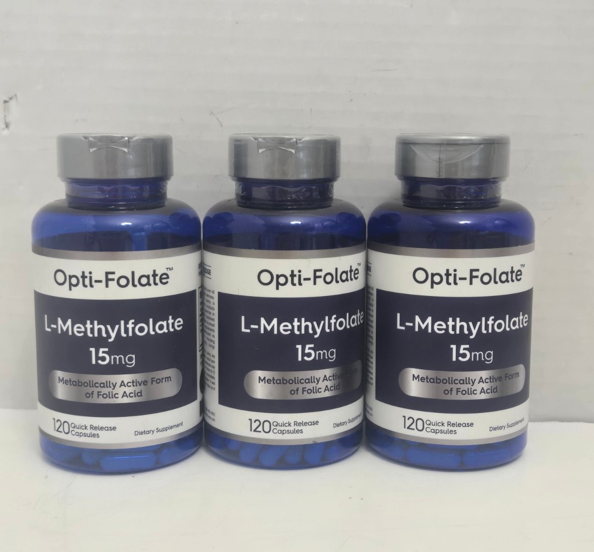 L Methylfolate 15mg 120 Capsules Opti-Folate Exp 1/28 SEALED x3 Lot