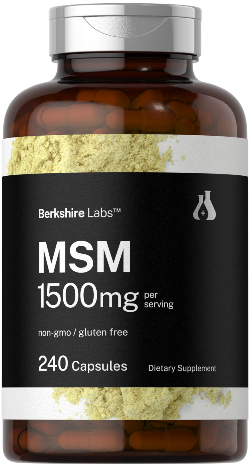 MSM Capsules 1500mg | 240 Count | Non-GMO, Gluten Free | Berkshire Labs