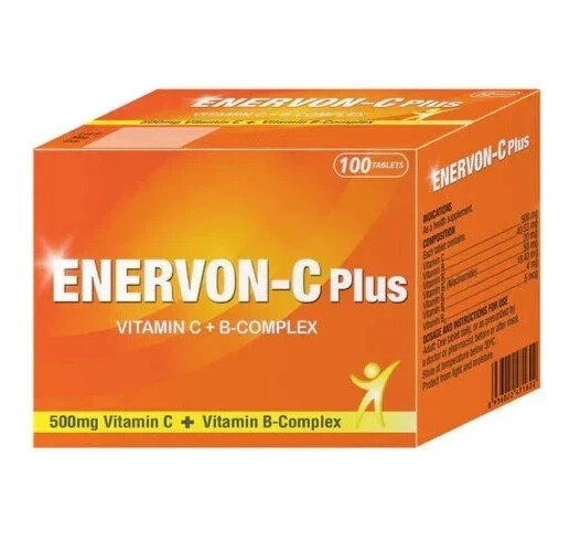 ENERVON-C Vit C 500mg + Vit B-Complex Increase Energy Immunity (100’s) X 2