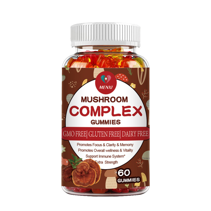 60Pcs Mushroom Extract Complex Gummies Nootropic Brain Booster For Focus, Memory