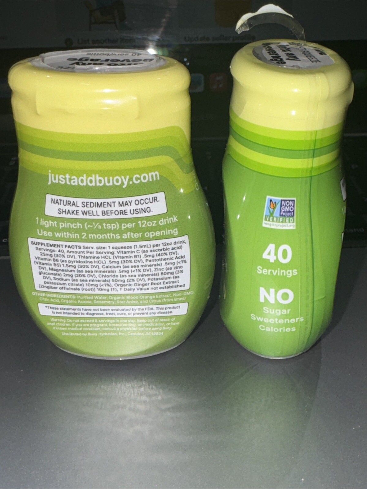 Buoy IMMUNITY DROPS 2fl.0z ( 60ml) No Sugar No Sweeteners Trace Mineral 2pack