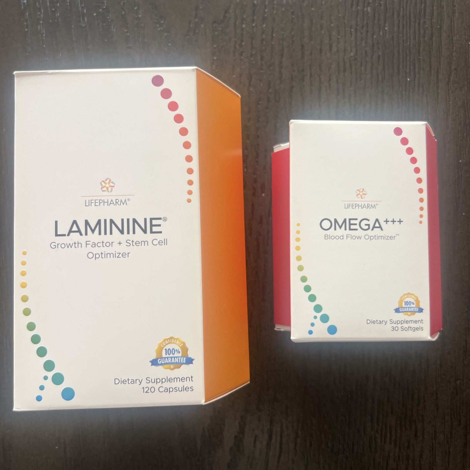 LifePharm Laminine Growth Factor 120 Capsules Exp 11/2027 + Free Omega – New!