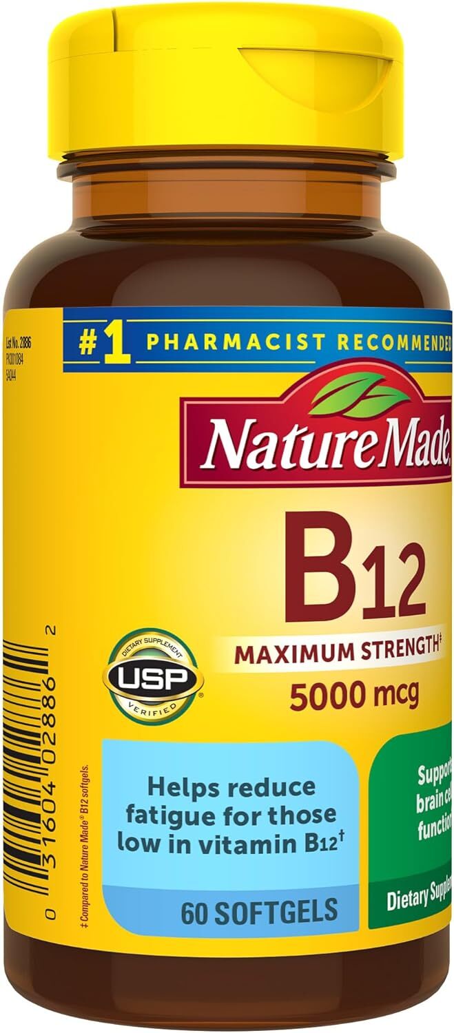 Maximum Strength Vitamin B12 5000 Mcg, Dietary Supplement For Energy