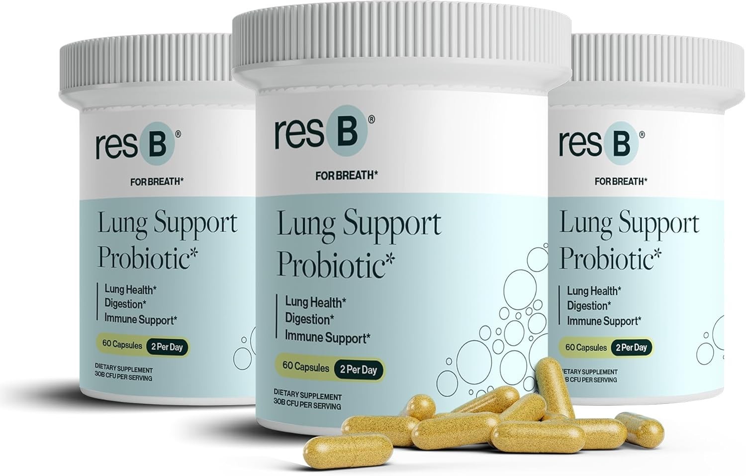 resB Lung Support Probiotic Supplement Lung Health Supplement for Smokers, G…