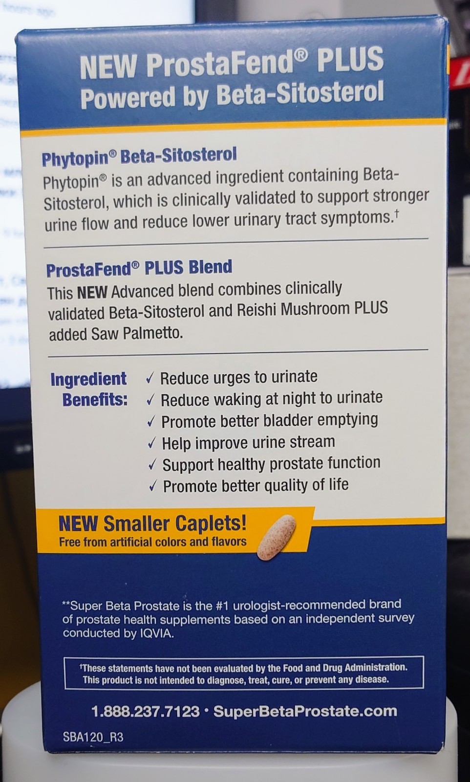 SuperBeta Prostate Advanced w/ Saw Palmetto Dietary Supplement – 120 Caplets New