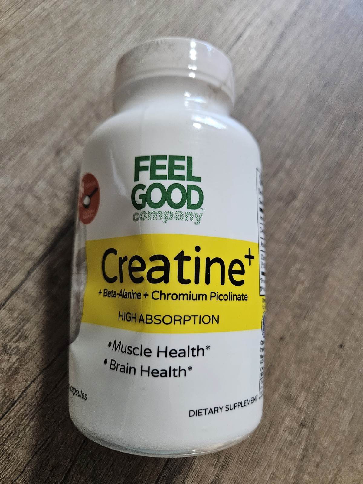Feelgood Company Creatine + High Absorption 120 Capsules EXP 04/2029