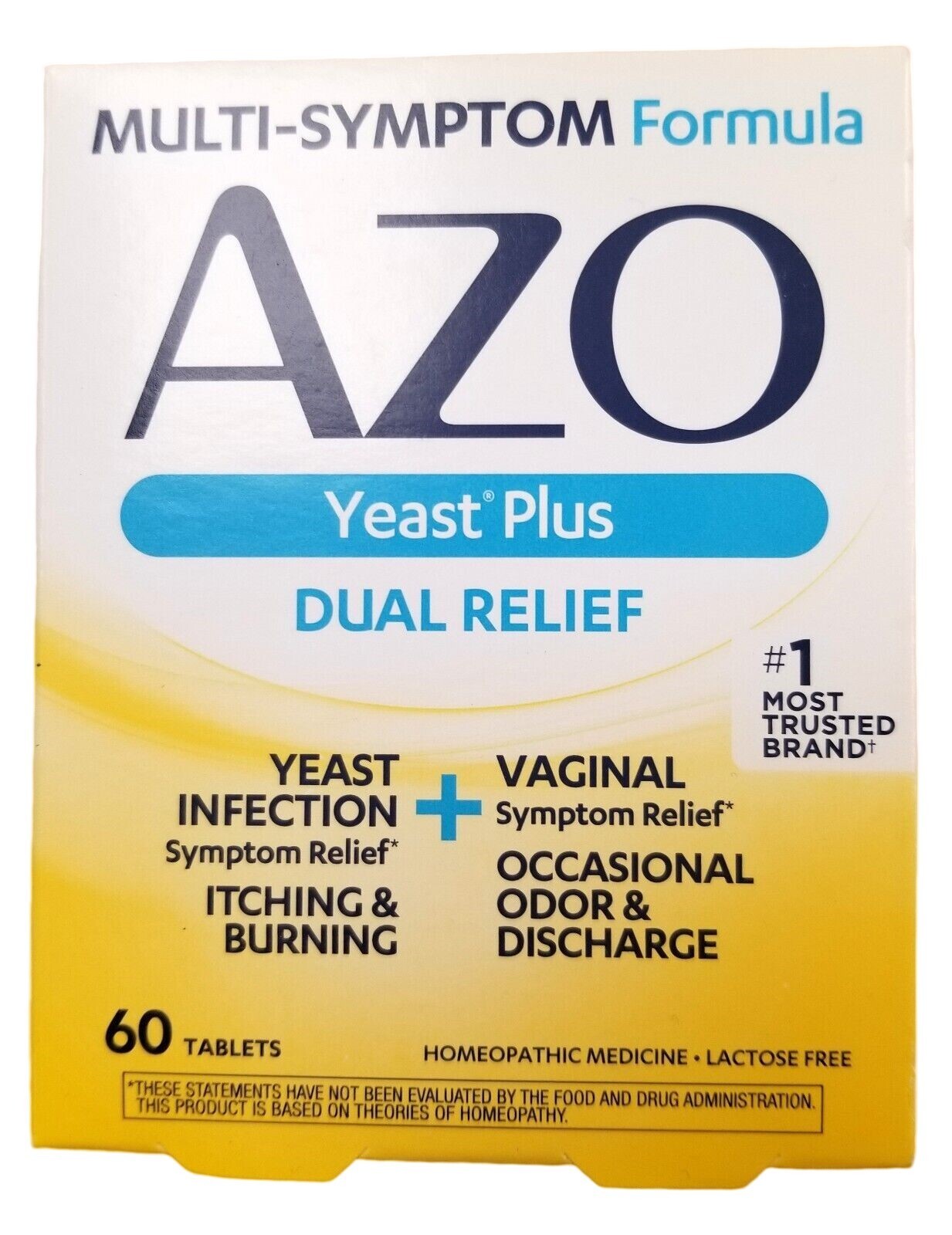 AZO YEAST Infection Treatment & Prevention Tabs 60ct Homeopathic ~
