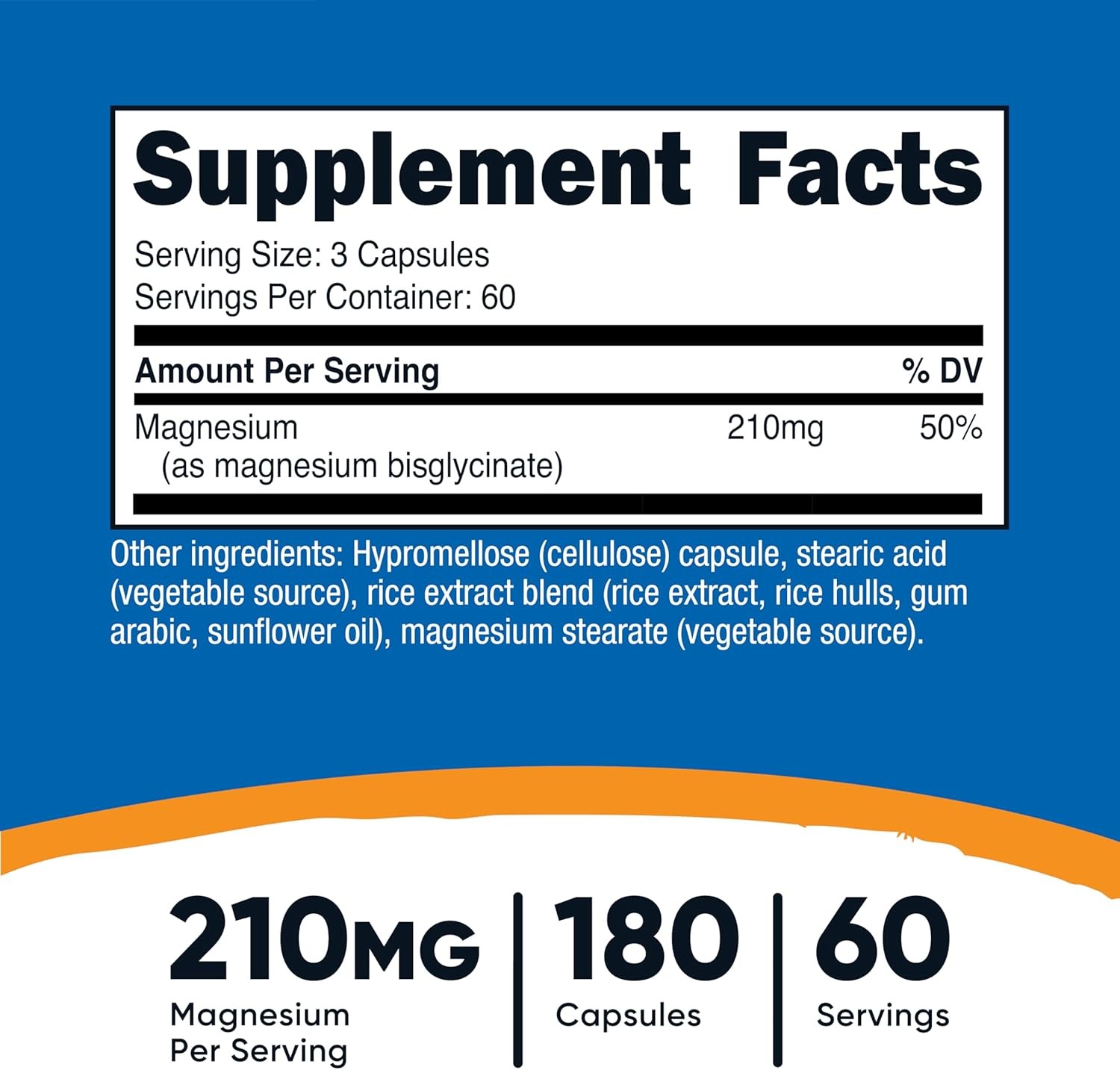 Nutricost Magnesium Glycinate 210mg 180 Capsules High Absorption