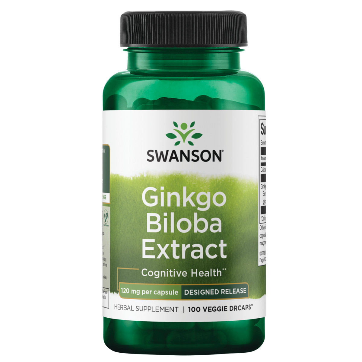 Swanson Standardized Ginkgo Biloba Extract Vegetable Capsules, 120 mg, 100 Count