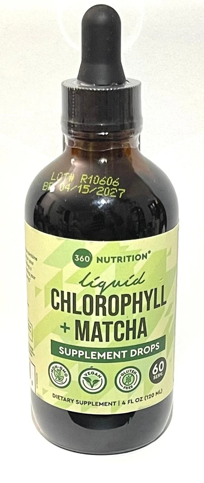 360 Nutrition Liquid Chlorophyll + Matcha Drops Dietary Supplement 4 fl.Oz.