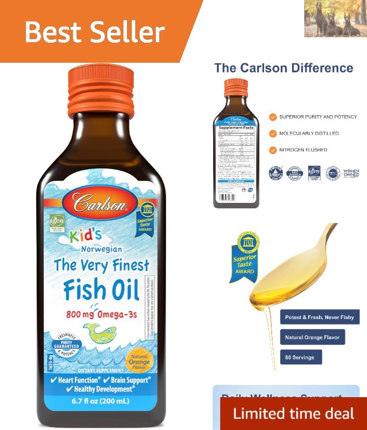 Kid’s The Very Finest Fish Oil: 800 mg Omega-3s, Orange Flavor