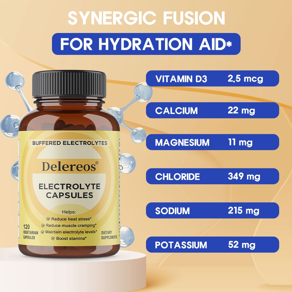 Electrolyte Supplement Maintain Electrolyte Levels Boost Stamina 120 Capsules