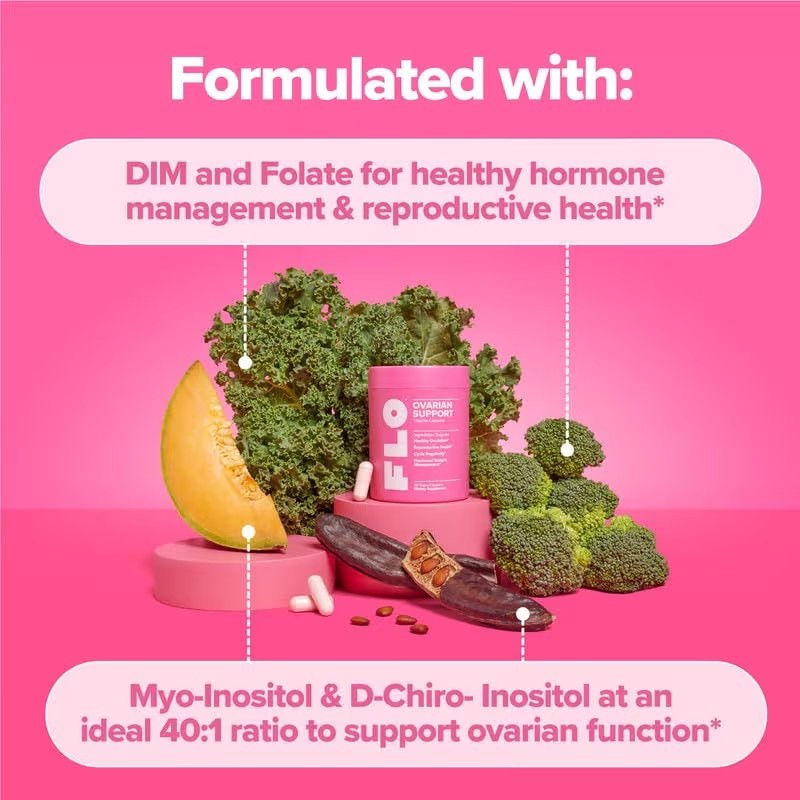 O Positiv FLO Ovarian Support Vitamin 90 Dietary Supplement for Hormone Balance